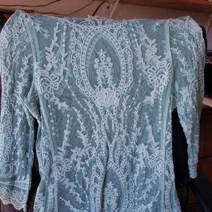 GORGEOUS TURQUOISE LACY COVER-UP